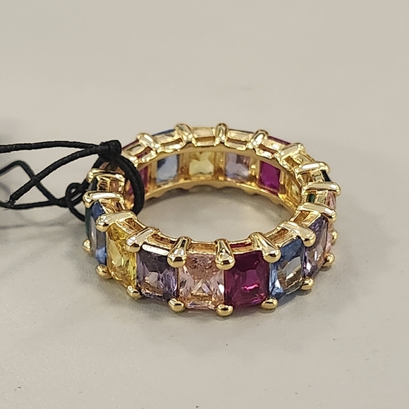 NWT Kate Spade Gold-Tone Rainbow Joy Baguette Ring SIZE 7 - Picture 3 of 5